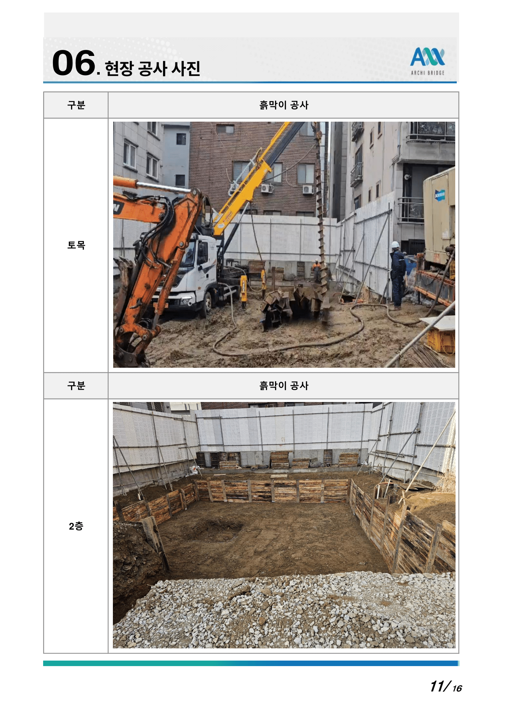 현장 공사 사진